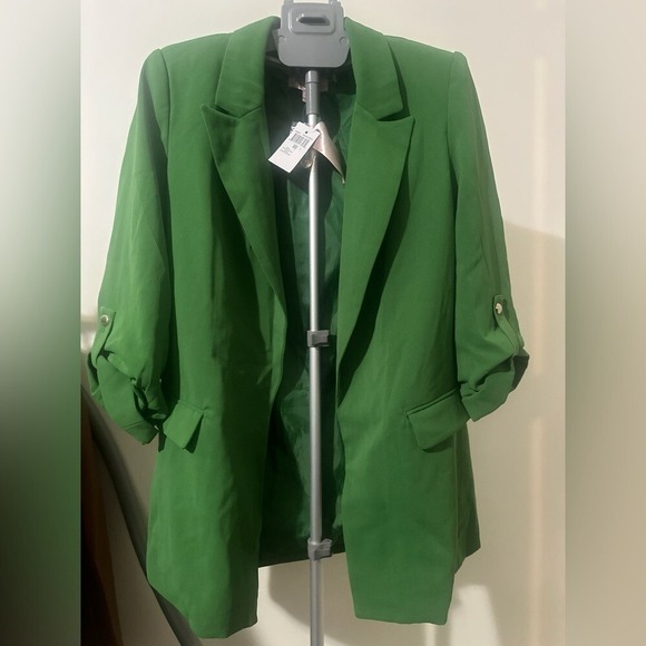 Philosophy Green Blazer with Notched Lapels and Structured Shoulders - Picture 1 of 4